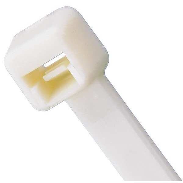 Cable Tie, 6 in L, 1.38 in Max Bundle Dia., White, Nylon 6/6, 40 lb Strength, 1000 PK