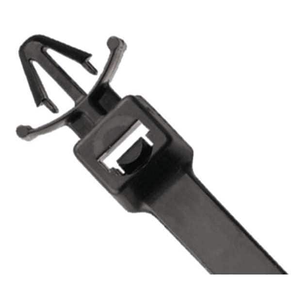Cable Tie, 5-1/2 in L, 1 in Max Bundle Dia., Black, Nylon 6/6, 50 lb Strength, 100 PK