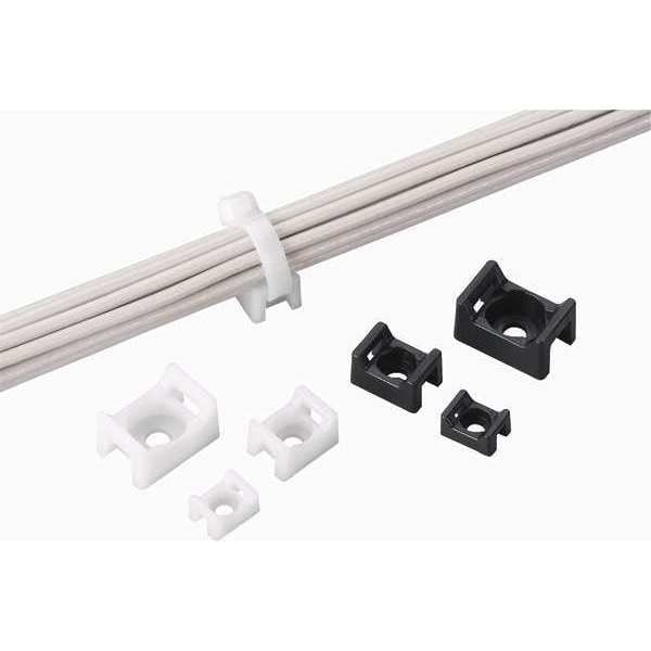 7/8" L, 39/64" W, natural Plastic Cable Tie Mount, Package quantity: 100