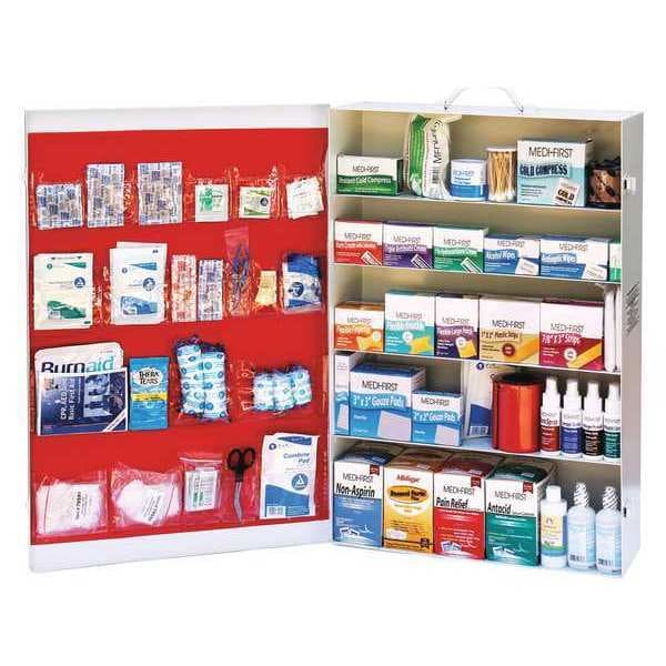First Aid Cabinet, White, Metal, 5 shelf