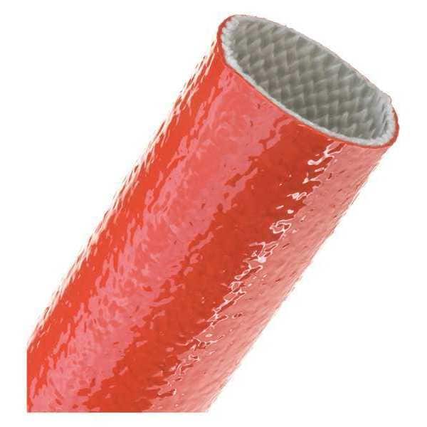 Braided Cable Sleeve, 1-3/4 in Inside Dia., Fiberglass, Red
