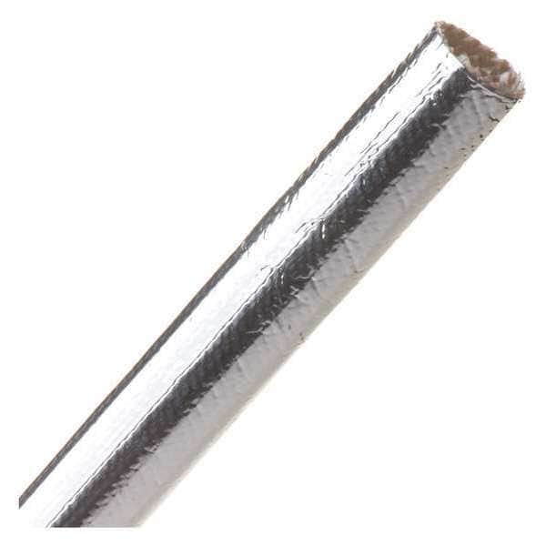 Coated; Braided Cable Sleeve, Fiberglass, Silver