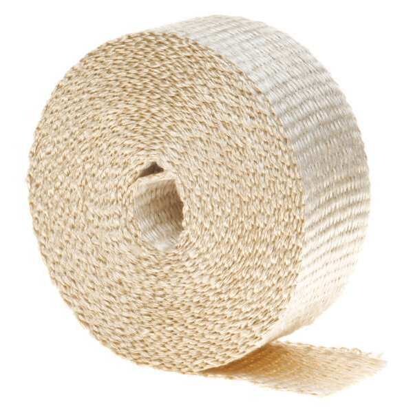 Braided Cable Wrap, 2 in Max Bundle Dia., 25 ft, Fiberglass, Off White