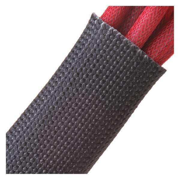 Fiberglass Sleeving, Coated, 3/4", Black