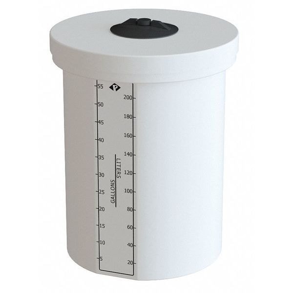 Solid Top Process Tank Nat LDPE 55 Gal