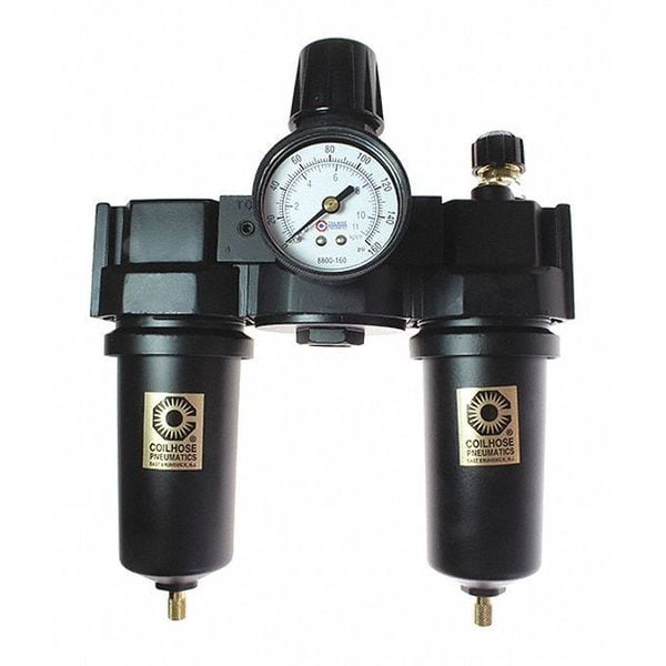 F/R/L Trio Gage Metal Bowl 0-200PSI 5 Micron Element 3/4"