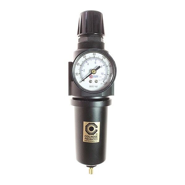 F/R Duo Gage LP Spring 0-60PSI Metal Bowl 1/2"