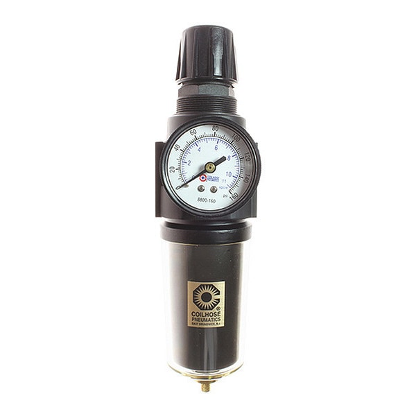 F/R Duo Drain Gage 0-200PSI Metal Bowl Sight Glass 3/4"