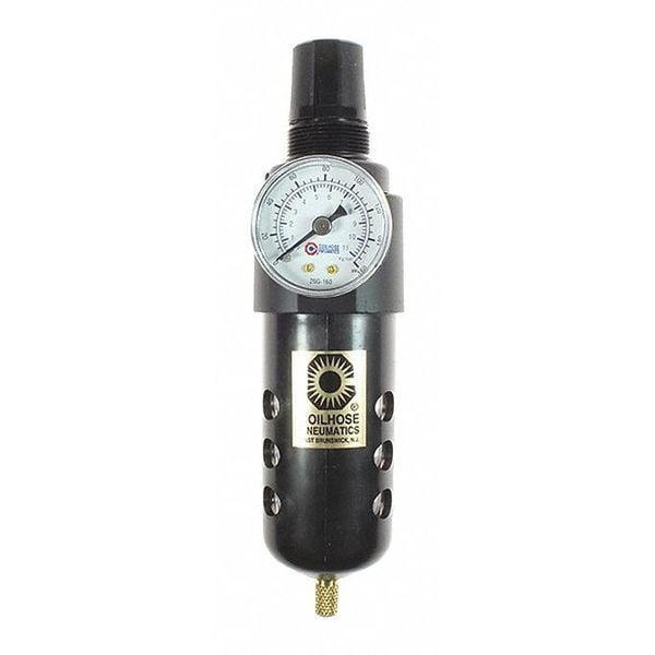 F/R Duo W/Automatic Drain Gage 0-25PSI 3/8"