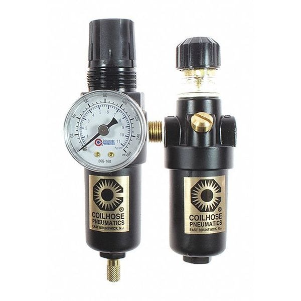 F/R Duo Mini W/Lubricator Gage Metal Bowl 1/8"