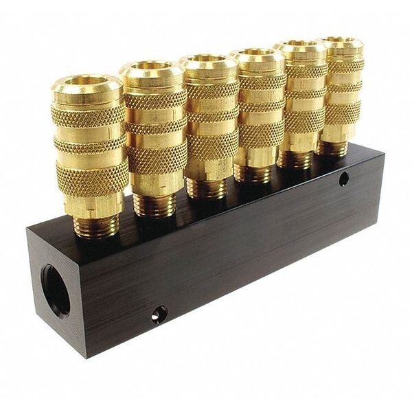 AL Manifold 1/4" 6-Pt Indl Int. 6 Port