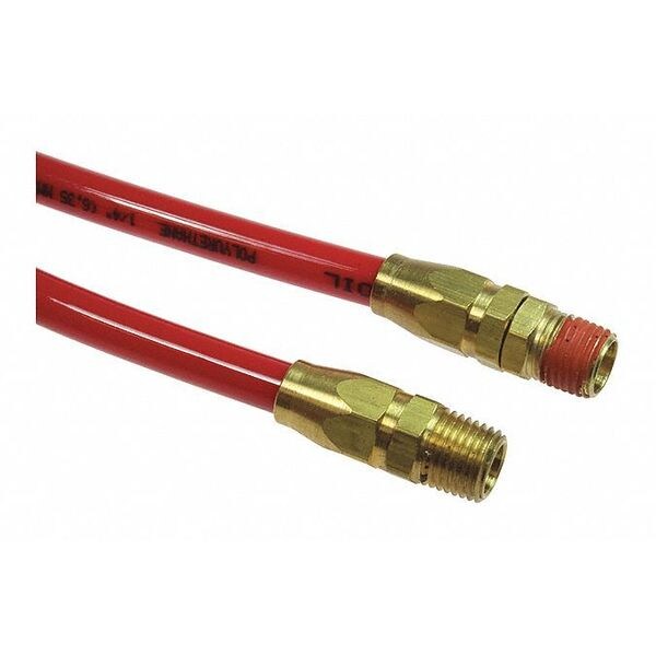 Flexcoil 1/4" ID x 50' 1/4" MPT Rdg/Swivel Red