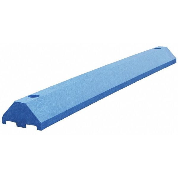 Parking Blocks, 4 in Height, 4 ft Length, Ultra Blue