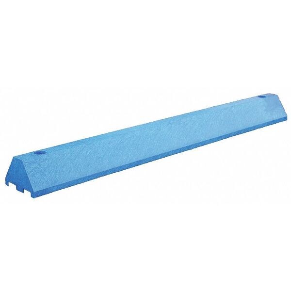 Parking Blocks, 4 in Height, 4 ft Length, Ultra Blue