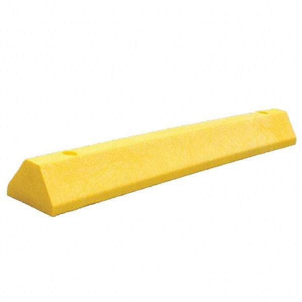 Parking Block, Deluxe, 4 ft., Yellow, Lags