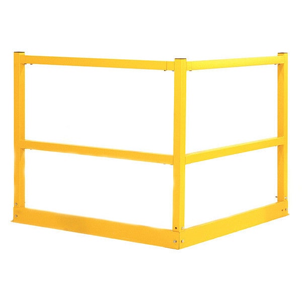 Handrail, 2 ft., 2" Long Kickplate, Yellow