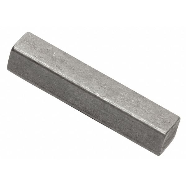 Undersized Machine Key, Square End, Carbon Steel, Plain, 9 in L, 1 in Sq
