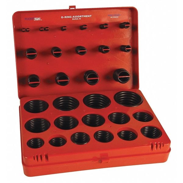 O-Ring Assortment, Buna-N, 382 pcs.