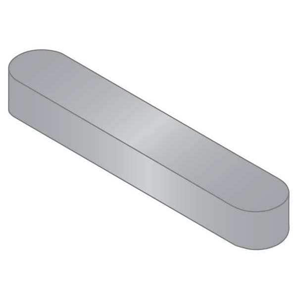Undersized Machine Key, Round End, Stainless Steel, Plain, 40 mm L, 14 x 9 mm Sq