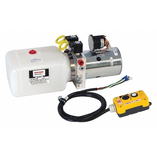 4-Way DC Power Unit-Electric Controls Horizontal 1.5 Gallon Poly Reservoir