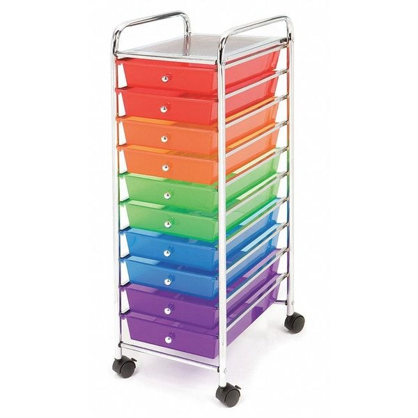 Organizer Cart, 10-Drawer, Translucent Mu
