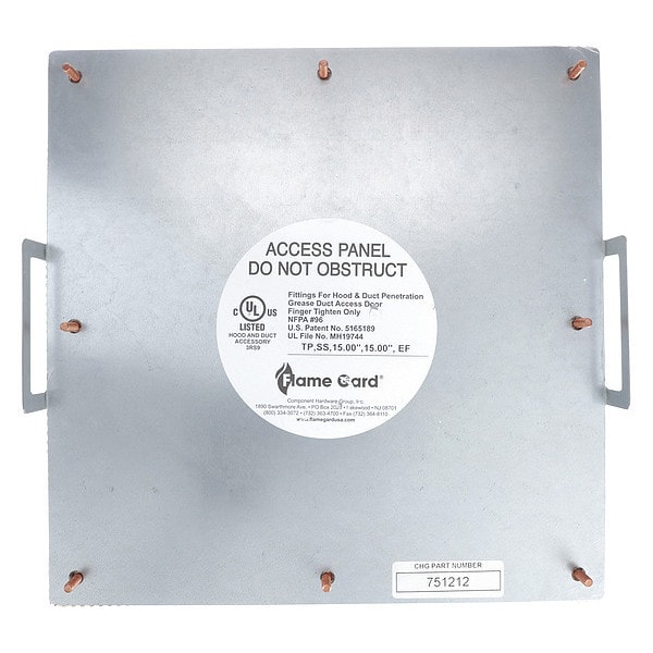 Flat Grease Duct Access Door, 10" x 10"