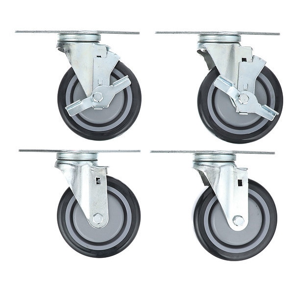 Caster Kit, HD 5-3/8" x 7-1/2" Triangula