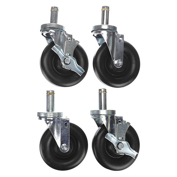 Caster Kit, Med Duty .846" x 2-3/4" Spri