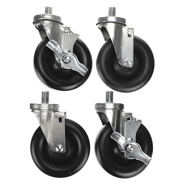 Caster Kit, Med Duty 3/4-10 x 1" Thd Ste