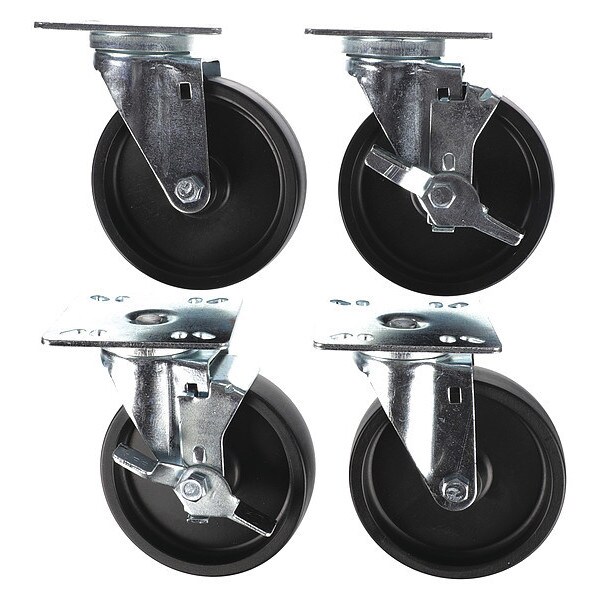 Caster Kit, Med Duty 4" x 4" Universal P