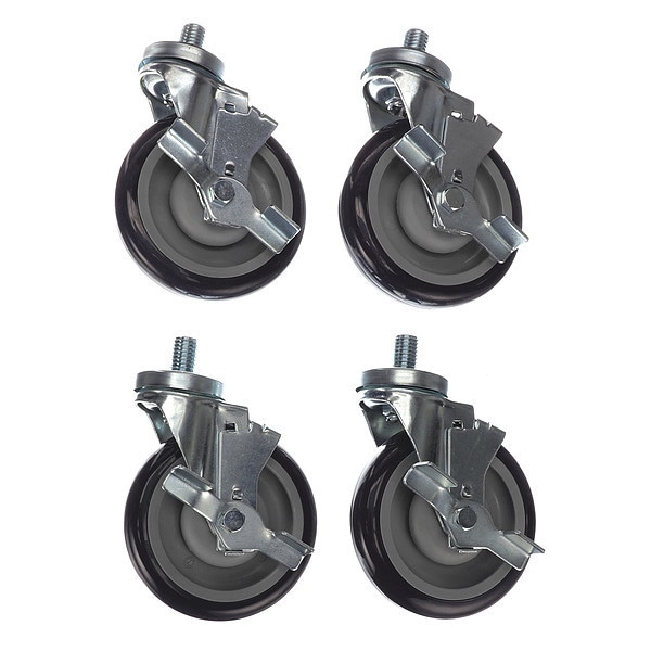 Caster Kit, Med Duty 3/4-10 x 1" Thd Ste