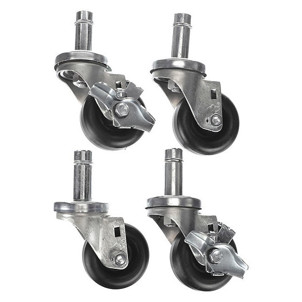 Caster Kit, Med Duty .846" x 2-3/4" Stem