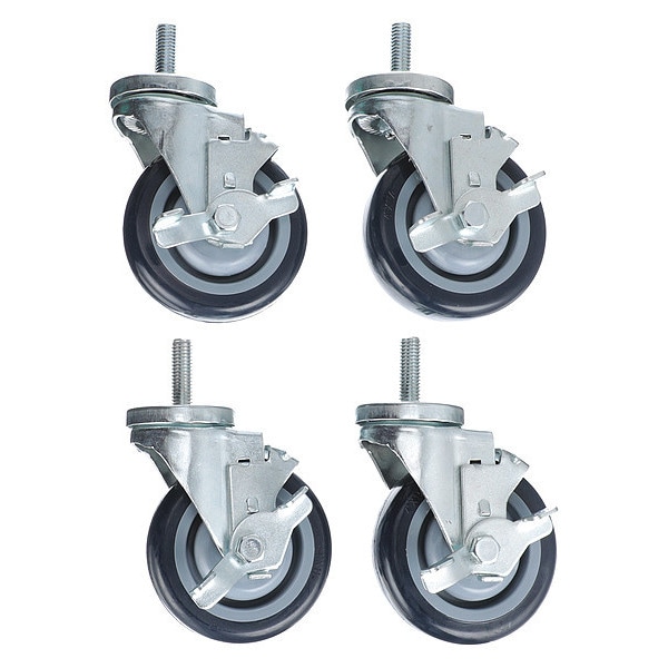 Caster Kit, Med Duty 1/2-13 x 1" Thd Ste