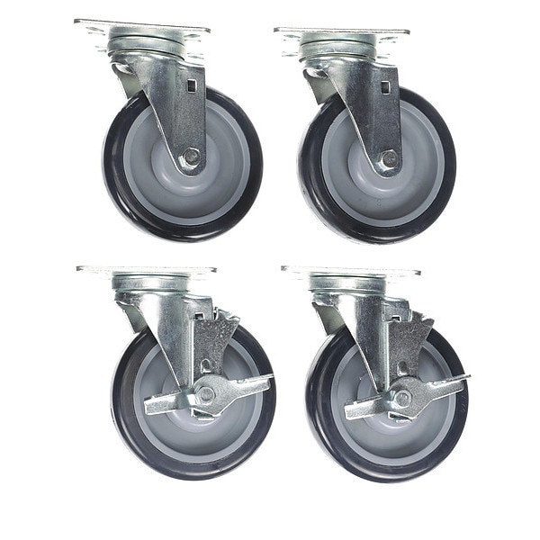 Caster Kit, Med Duty 4" x 4" Universal P