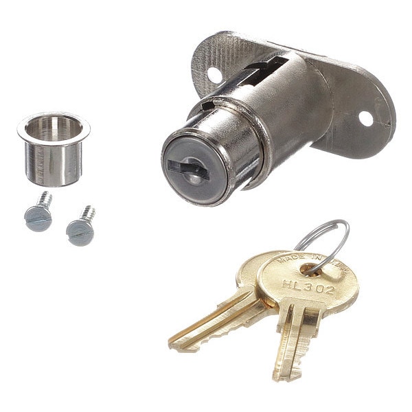 Nickel Plated Plunger Lock, 1-1/16"