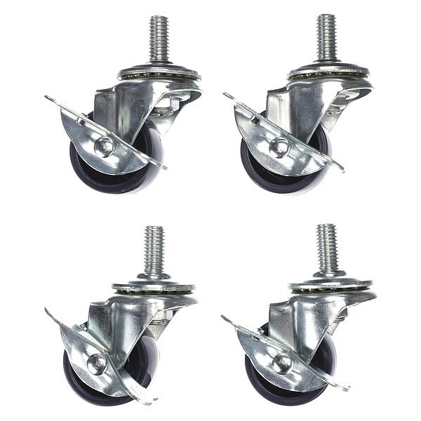 Caster Kit, Med Duty 1/2-13 x 1" Thd Ste