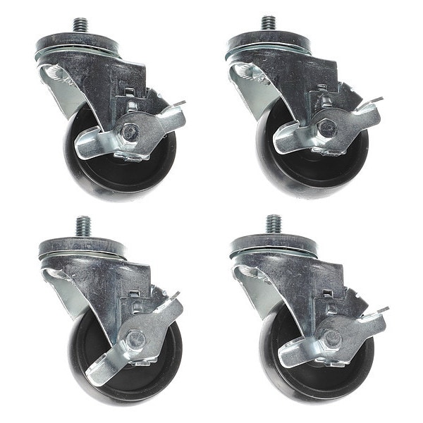Caster Kit, Med Duty 1/2-13 x 3/4" Thd S