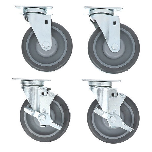 Caster Kit, Med Duty 2-3/8"x3-5/8" Plate