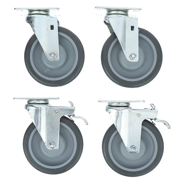 Caster Kit, Med Duty 2-3/8" x 3-5/8" Pla