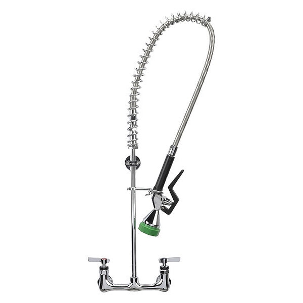Encore Brass Chrome Plated 8" OC Wall Mount Pre Rinse Spray with KLF-Y104A Variable Flow Spray Head