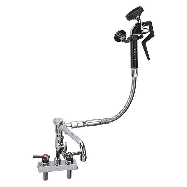 Utility Spray, deck mount, 4" (102mm) O.C., 10" (356mm) swivel stainless steel tubular swing spout