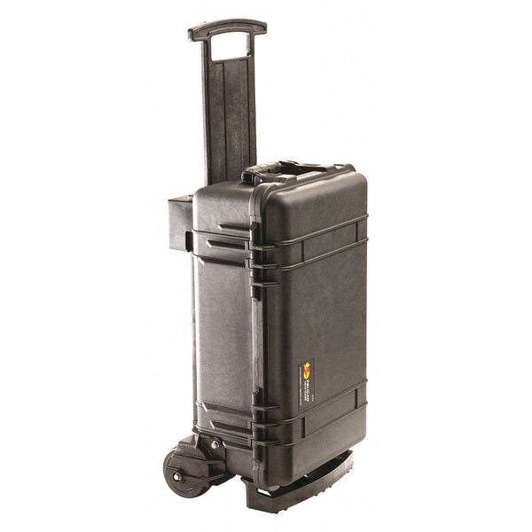 Black Rolling Case, 23.55"L x 14.36"W x 10.62"D, Material: Polypropylene