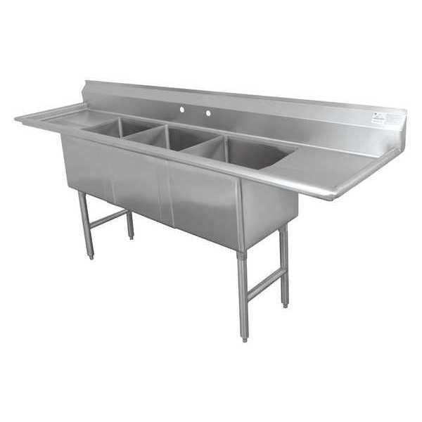 34" W x 108" L x 43" H, 16 ga. 304 Stainless Steel