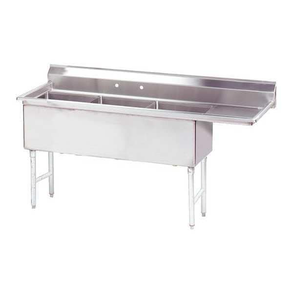 24" W x 74-1/2" L x 43" H, 14 ga. 304 Stainless Steel