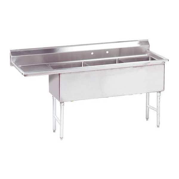 24" W x 74-1/2" L x 43" H, 14 ga. 304 Stainless Steel, Scullery Sink