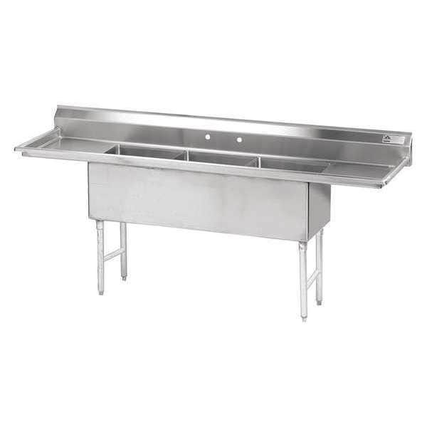 24" W x 90" L x 43" H, 14 ga. 304 Stainless Steel