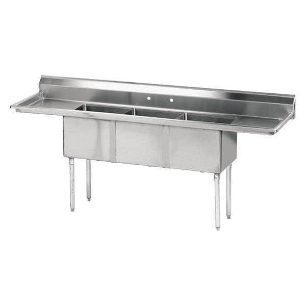 23-3/4" W x 90" L x 42-3/4" H, 18 ga. 304 Stainless Steel