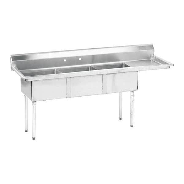 20-3/4" W x 62-1/2" L x 42-3/4" H, 18 ga. 304 Stainless Steel