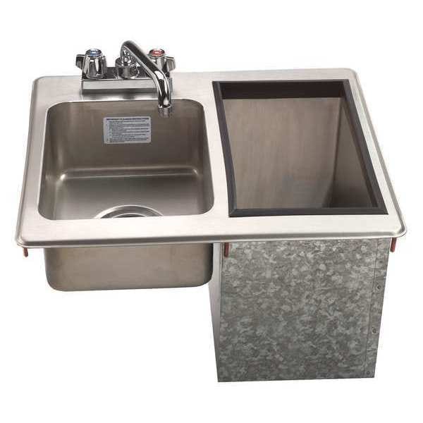 Sink, Drop-In Hand, w/Ice Bin, 23 lb. Cap