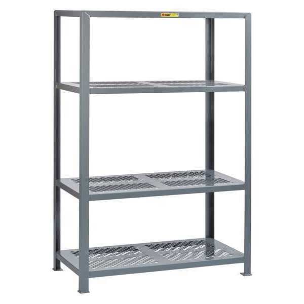 Metal Shelving Unit, 18"D x 32"W x 72"H, 4 Shelves, Reinforced Steel, Gauge: 12